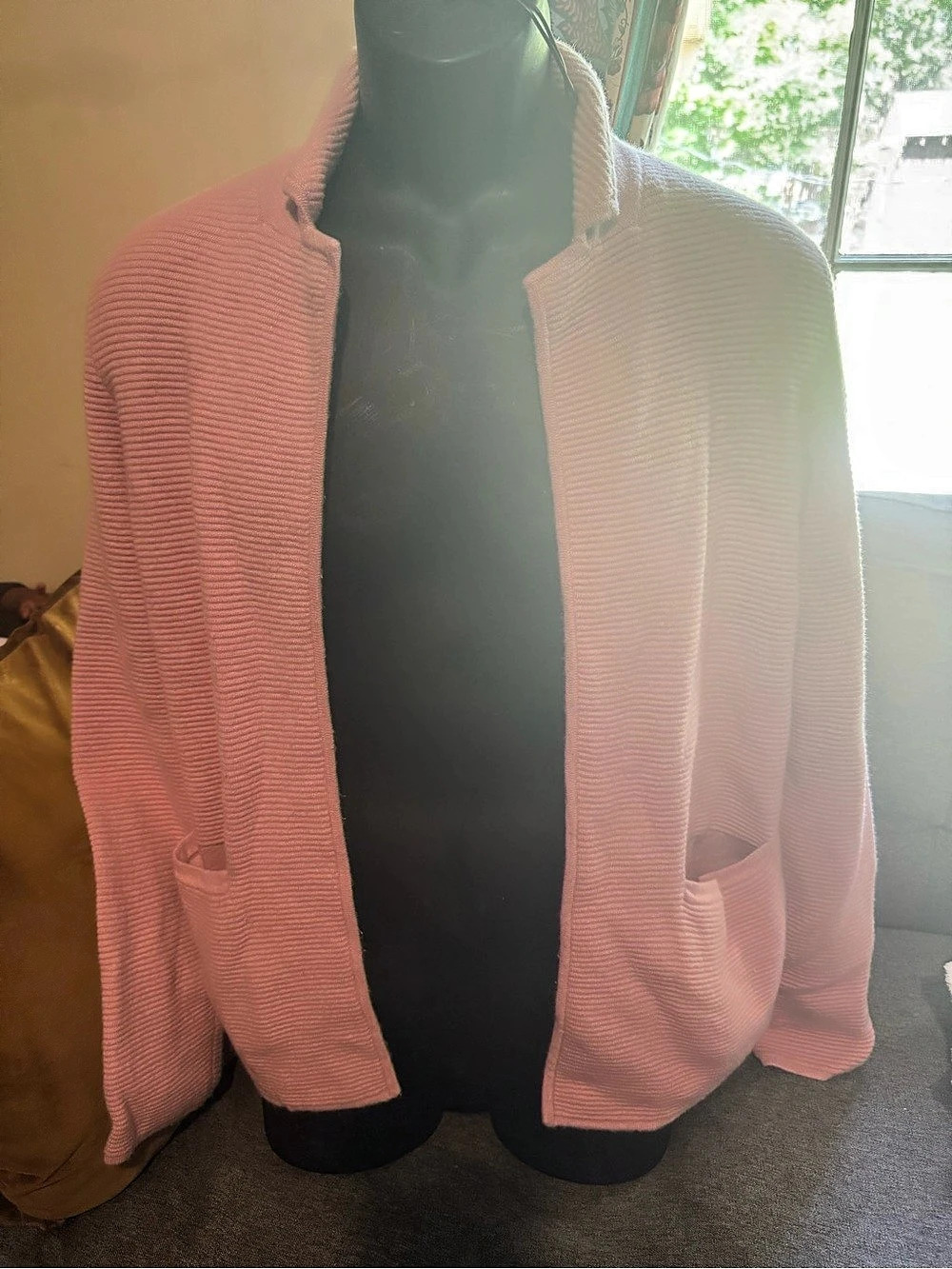 Talbots Ribbed Cardigan in Pink Size Small